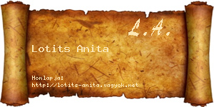 Lotits Anita névjegykártya